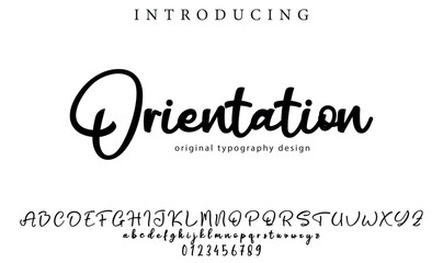 Orientation Font Stylish brush painted an uppercase vector letters, alphabet, typeface