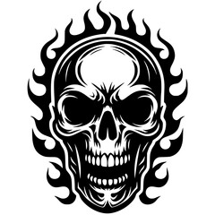 Motorcycle gang skull silhouette