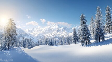 Fototapeta premium Snowy Mountain Landscape
