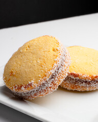 alfajores  on white background