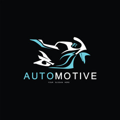 Simple logo for a racing motorbike. Template vector illustration