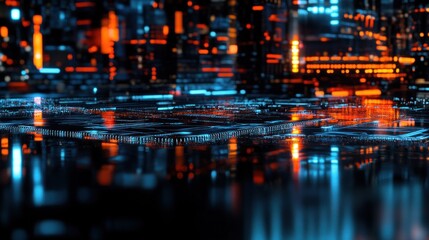 Obraz premium Abstract Digital Cityscape