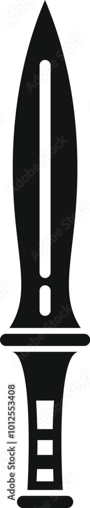 Poster simple vector of a sharp dagger with a decorated handle, representing war, violence and fighting