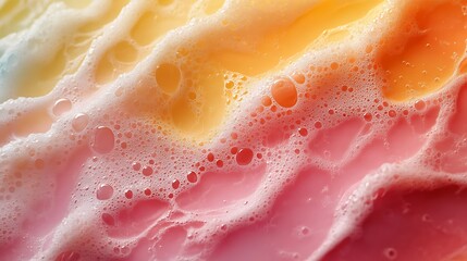 Close-up of colorful, bubbly, foamy texture.