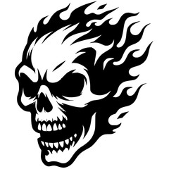 Motorcycle gang skull silhouette