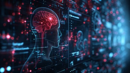 Fototapeta premium Medical innovation background with advanced medical imaging technologies and digital healthcare concepts