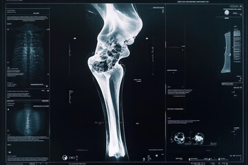 detailed orthopedic x ray display showing bone structure and annotations