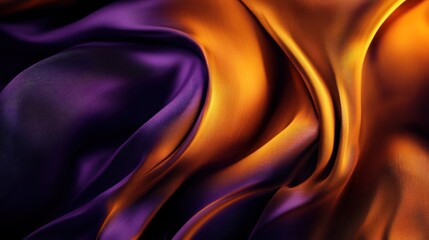 Obraz premium Abstract Silk Fabric with Purple and Orange Hues