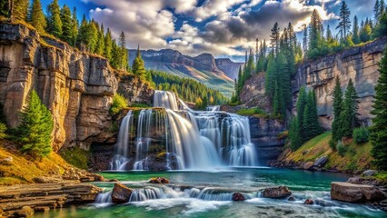 waterfall in the mountains