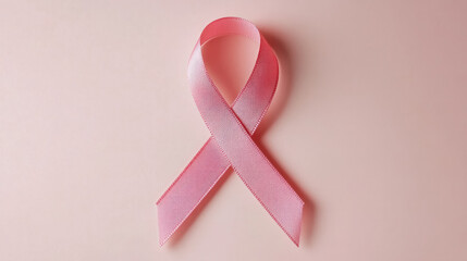 pink awareness ribbon on soft background for breast cancer support
