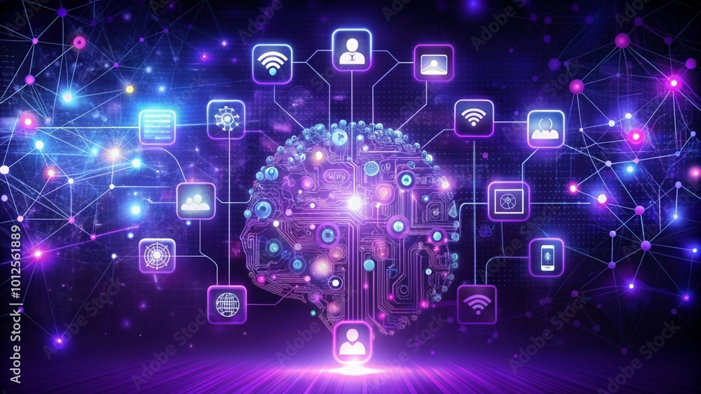 Wall mural digital communication concepts with ai power and software