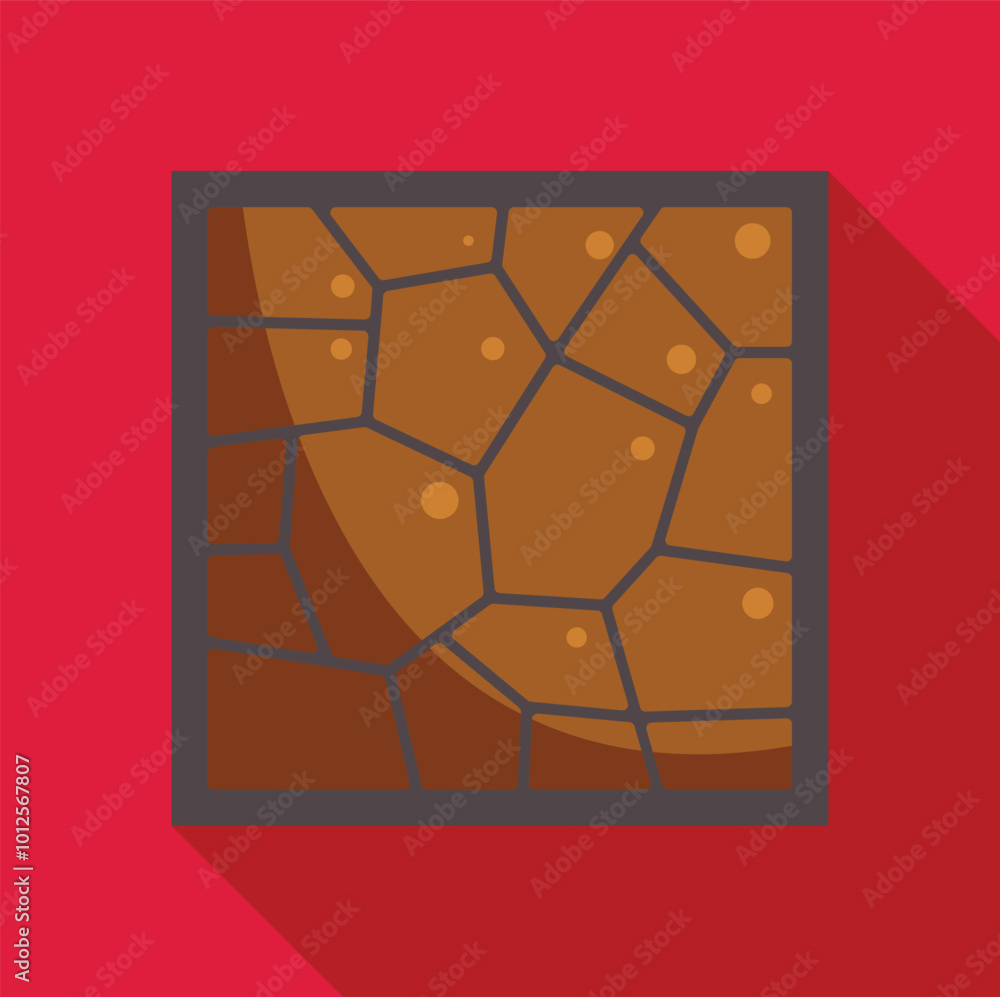 Poster square icon showing dry soil texture representing drought and dehydration