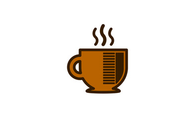 Icon or Logo Cup of Warm Coffee or Tea Color