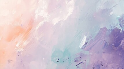 Fototapeta premium A light, colorful paint texture background with splashes of pastel colors like lavender, mint, and soft peach, creating an airy feel.
