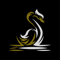 ILLUSTRATION 90 ABSTRACT VECTOR ART OF SWAN