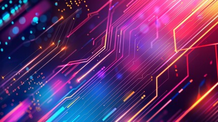 Obraz premium Digital Background for Technology: Versatile Design Featuring AI, Data, Audio, and Graphics Elements