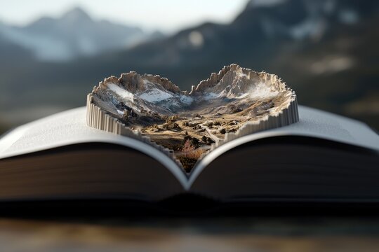 Reading open book: gateway to boundless adventures, mental visualization sparks creativity, allowing imagination build intricate fantasy worlds, each page unfolding new realms of wonder, excitement.