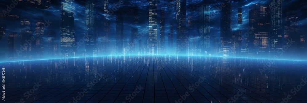 Poster digital background for technology: versatile design featuring ai, data, audio, and graphics elements