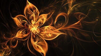 Golden Fractal Flower