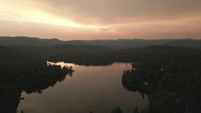 gold sunset over the lake - D-CINELIKE (DJI LOG)
