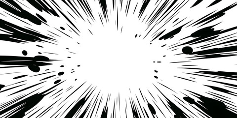 Dynamic black color Speed Lines Background for Action-Packed Designs on white and transparent background. PNG