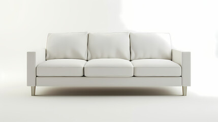 Fototapeta premium An isolated leather sofa with cushions on a white background, suitable for comfortable seating in a modern home