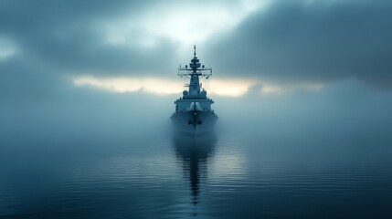 Warship In The Fog