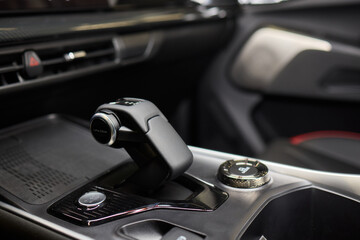 Macro shot of a car gear lever an essential auto part