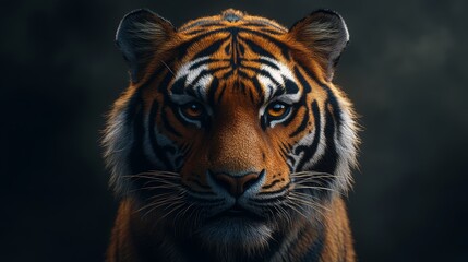 Fototapeta premium Close Up Portrait of a Tiger with Intense Eyes