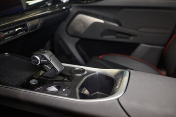 Macro shot of a car gear lever an essential auto part