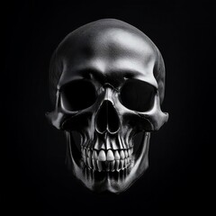 Obraz premium Halloween Day- spooky skull on black background