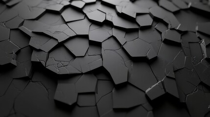 Technology background with depth of field. Three-dimetional black sheets stacked up in different levels. Dark color tech backgrounds