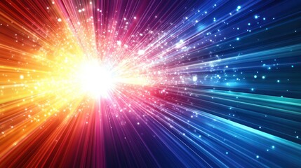 Abstract Light Burst with Sparkles