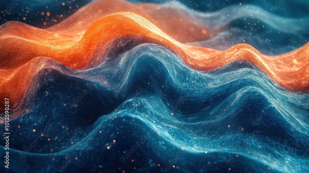 Poster generative ai abstract image of creative colorful wave with curvy line with texture