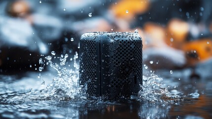 Waterproof Speaker in Water Splash
