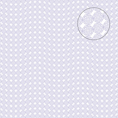 Decorative wavy vector guilloche background grid with traditional Asian octagonal pattern