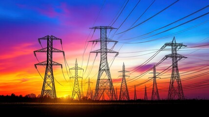 Power Lines at Sunset