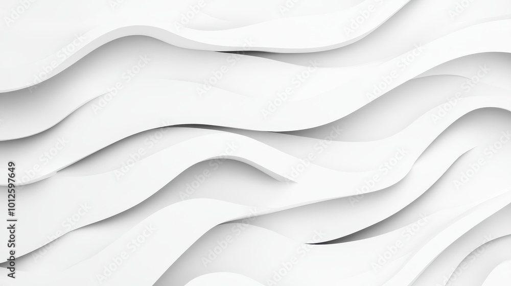 Poster Looping animation of abstract white waves creating a serene backdrop. Perfect for modern, minimalist projects and designs.