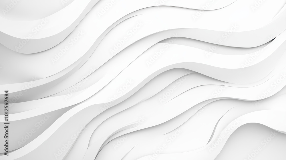 Poster looping animation of abstract white waves creating a serene backdrop. perfect for modern, minimalist