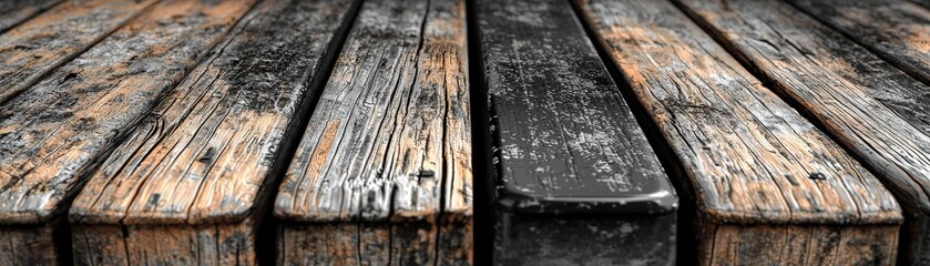Rustic Wooden Deck with Weathered Planks