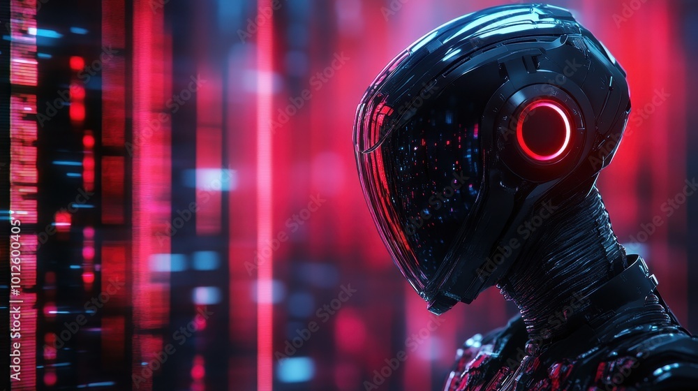 Poster ai generated illustrution robot with rising graph