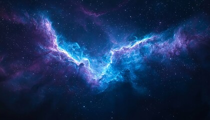 Obraz premium Cosmic Beauty - Vibrant Blue and Purple Nebula in Galaxy Background