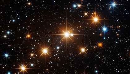 Obraz premium Brilliant Stars Illuminating the Night Sky in High-Resolution Galaxy Photograph