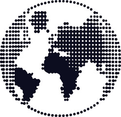 Fototapeta premium Minimalistic Abstract Globe Illustration in Black and White