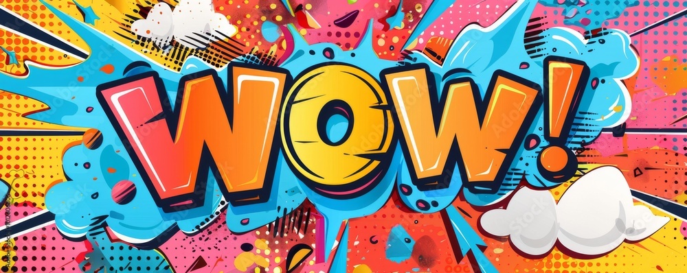 Poster fun pop art background featuring 