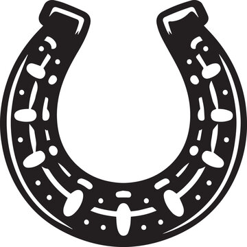 recommend clip art: Horseshoe logo silhouette vector black and white
