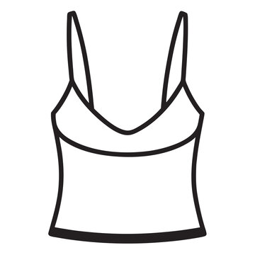 recommend clip art: Tank top line art silhouette vector illustration