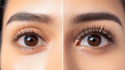 Obraz premium Eyelash Extension Before and After