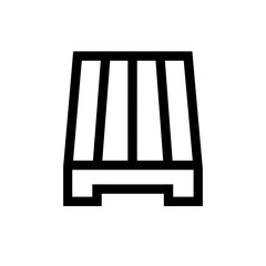 Pallet icon in black, outline style and transparent background