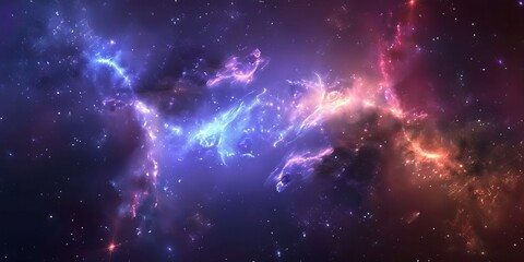Naklejka premium Abstract space background with nebula and galaxies